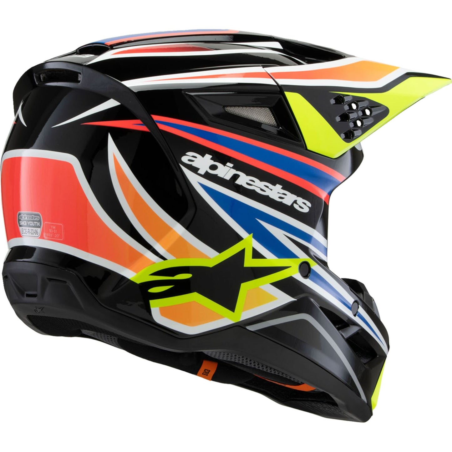 Alpinestars Youth Supertech M3 Helmet - Wurx - Black/Yellow/Blue/Red_1488702