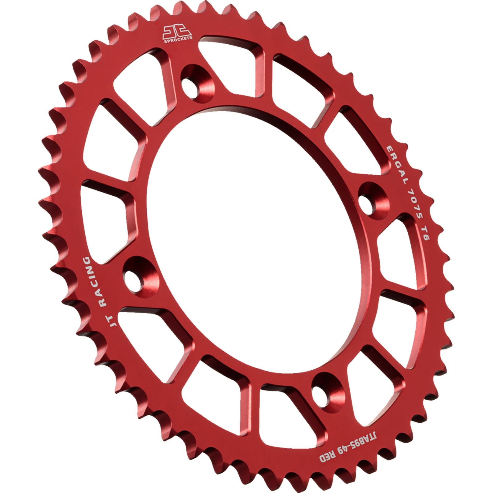 JT Sprockets Rear Sprocket - Aluminum - 49 Tooth - Red for Gas Gas/Husqvarna/KTM JTA895.49RED_1488804