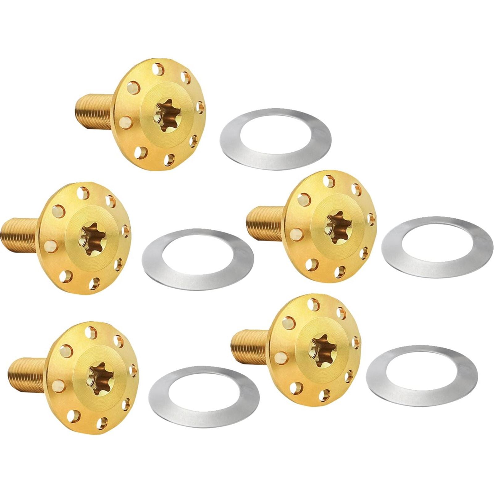 Arlen Ness Bolt Kit - Holeshot/Front/Floating/Brake Rotor Spoke Mount Gold 5 Pack 300-908_1506710