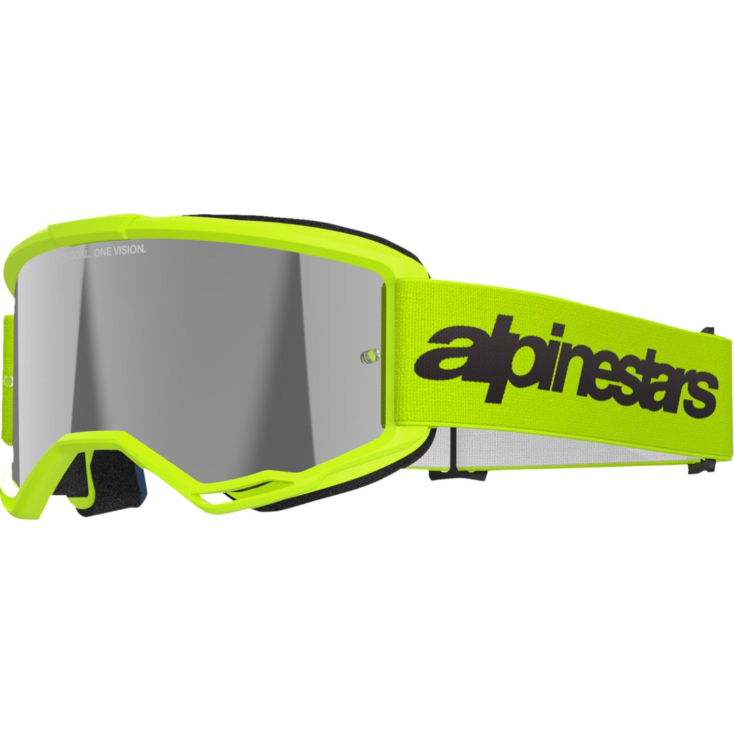Alpinestars Vision 3 Goggles - Wordmark - Yellow Fluo - Silver Mirror Lens [MPN: 5103225-5299]_1488875
