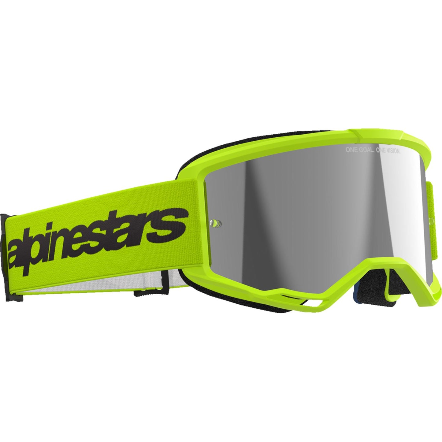 Alpinestars Vision 3 Goggles - Wordmark - Yellow Fluo - Silver Mirror Lens [MPN: 5103225-5299]_1488877