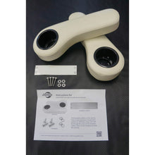 Birdie Pro Golf Cart Rear Seat Armrest Cushions with Cup Holders - White AR0009_1497389