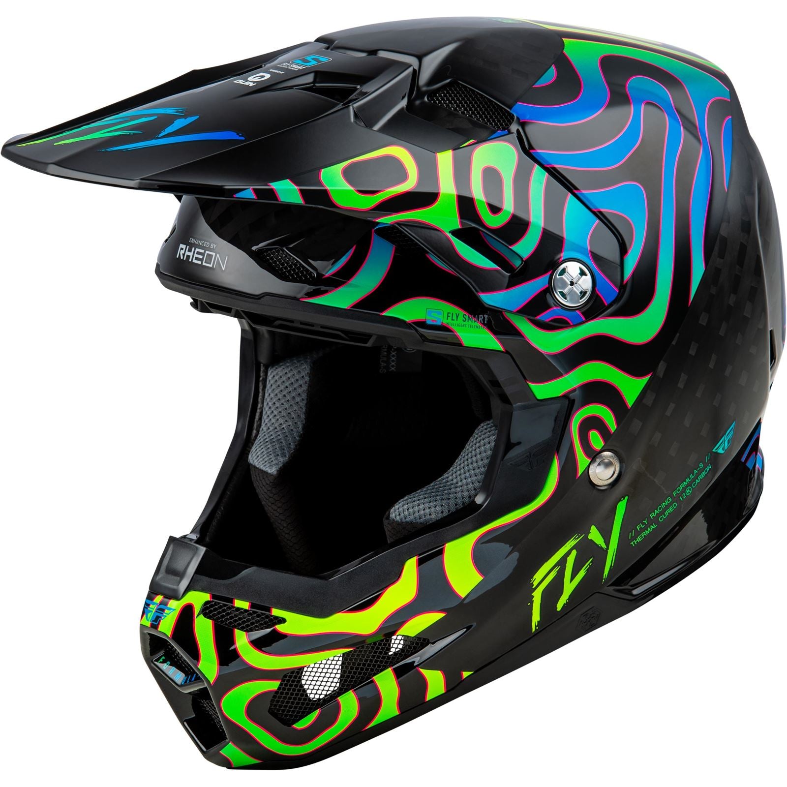 Fly Racing Youth Formula S Carbon Zen Helmet - Black Carbon/Blue/Yellow - Large 73-4468YL_1493577