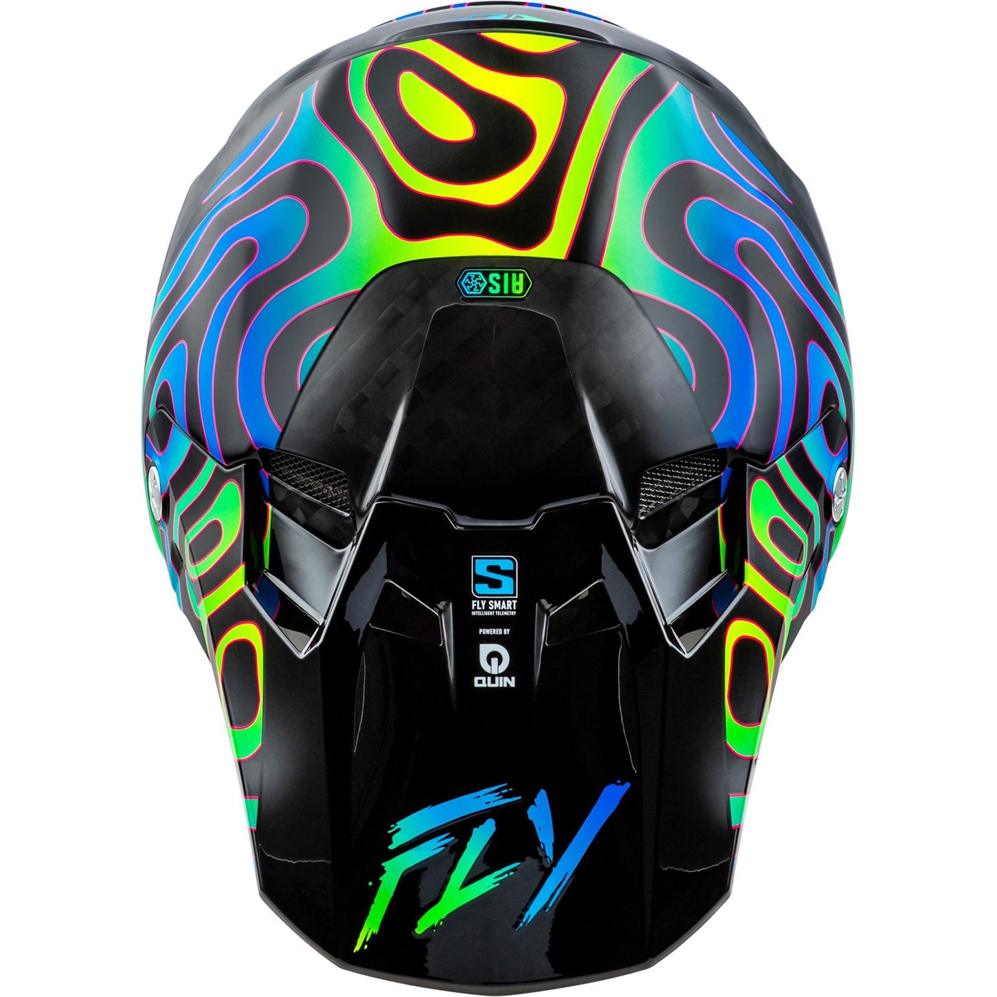 Fly Racing Youth Formula S Carbon Zen Helmet - Black Carbon/Blue/Yellow - Large 73-4468YL_1493570