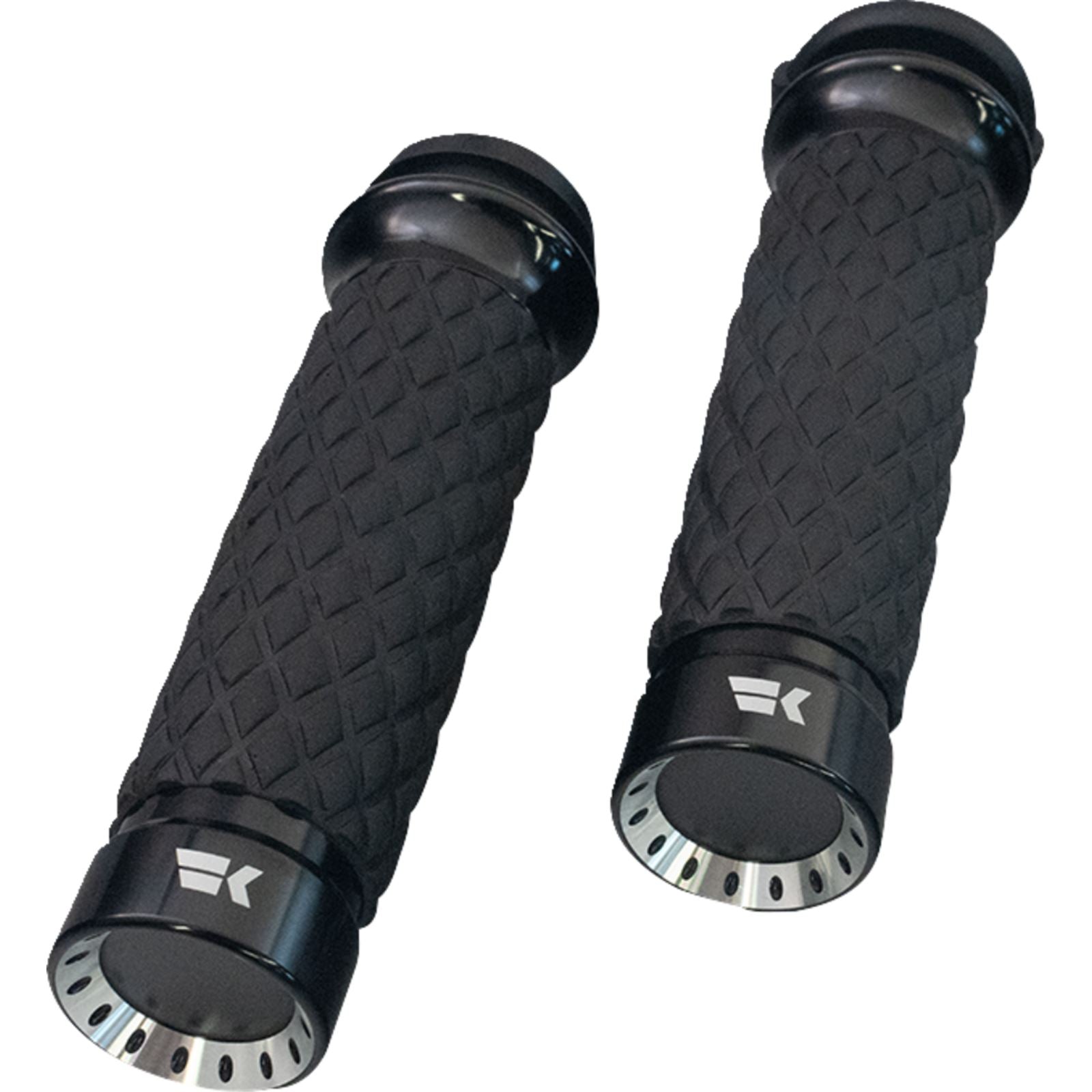 Khrome Werks Grips - Turbine - Custom Contour - Diamond - Black [MPN: 500330]_1490167