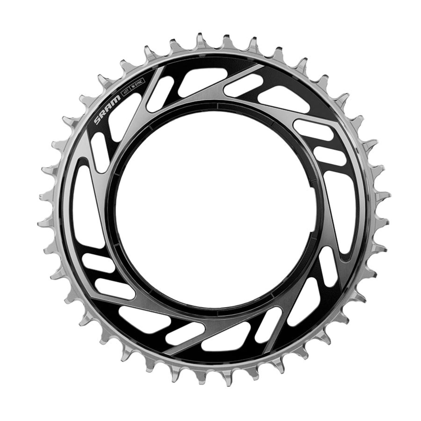 SRAM RED XPLR X-Sync Thread Mount Chainring -  46t, 12/13-Speed, Thread Mount (For RED XPLR AXS PM Spider), 6.5mm Offset, Black/Silver, E1 [MPN: 00.6218.047.000]_1490367