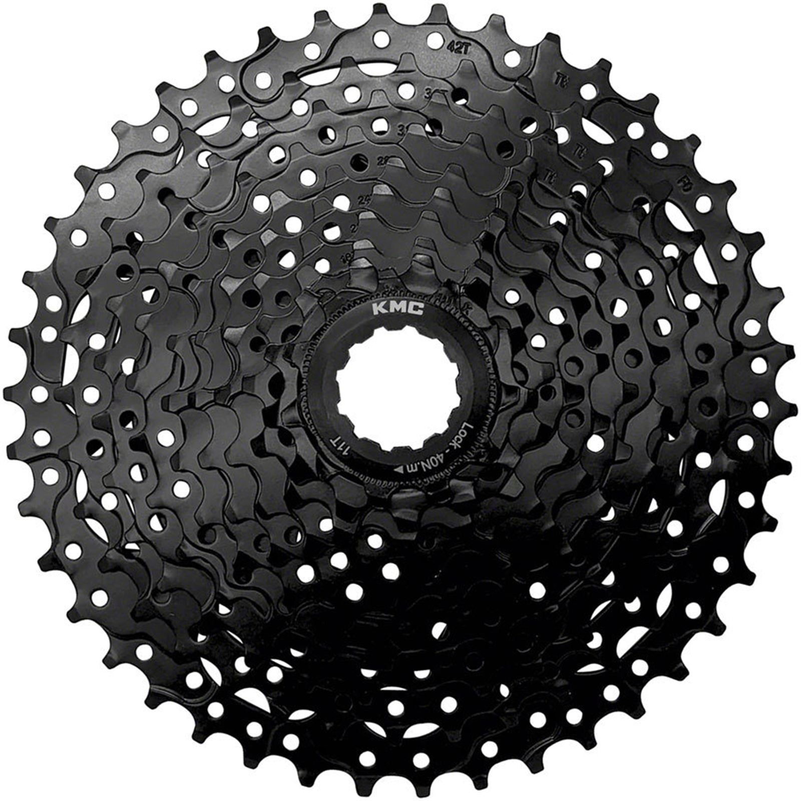 KMC REACT Cassette - 10-Speed, 11-42t, HG Driver Compatible, Black [MPN: CSTE00523]_1998790