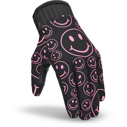 Cortech Standard Issue Happy Faces - Women's Gloves - Black/Pink - Medium [MPN: STANDARD ISSUE]_1983688