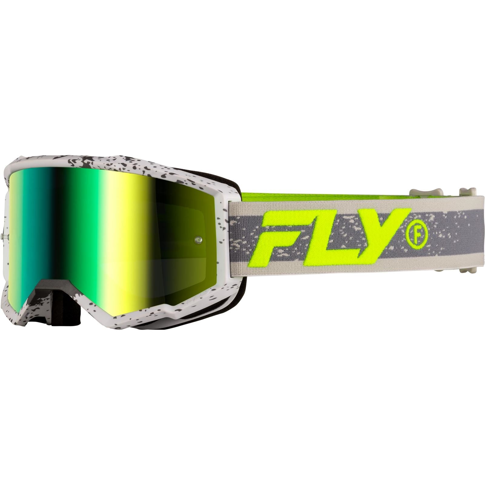 Fly Racing Youth Zone Goggles Dark Grey/Hi-Vis with Iridescent Green/Mirror Lens 37-51526Y_1495265