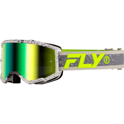 Fly Racing Youth Zone Goggles Dark Grey/Hi-Vis with Iridescent Green/Mirror Lens 37-51526Y_1495265