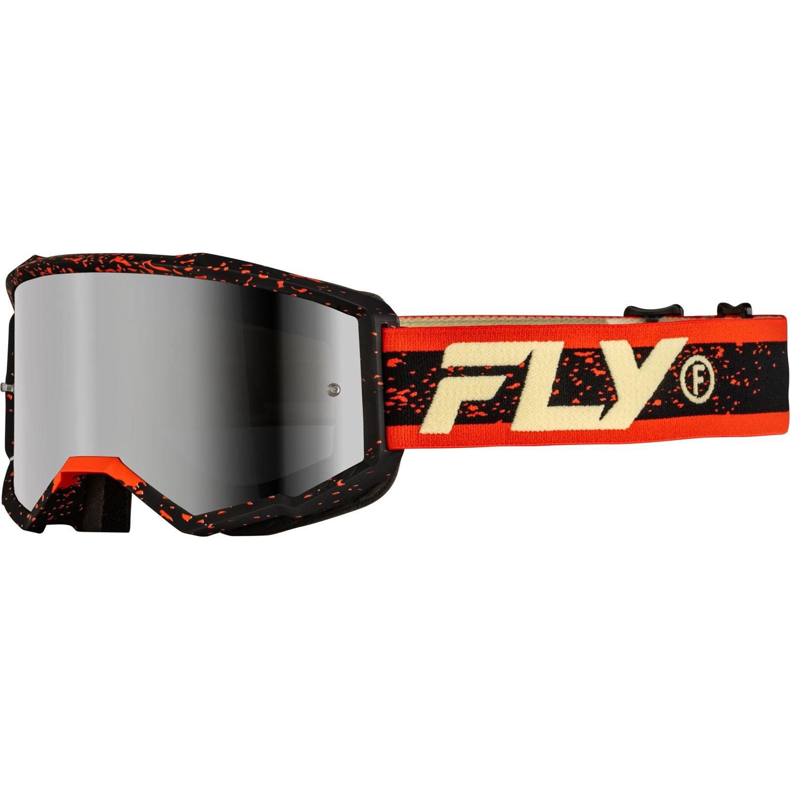 Fly Racing Zone Goggles - Black/Red/Cream with Silver Mirror/Smoke Lens 37-51527_1495268
