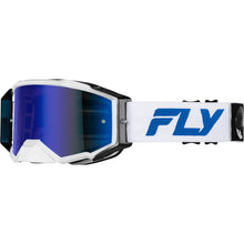 Fly Racing Zone Pro Goggles - White/Blue with Dark Blue Mirror/Smoke Lens 37-5188_1495275