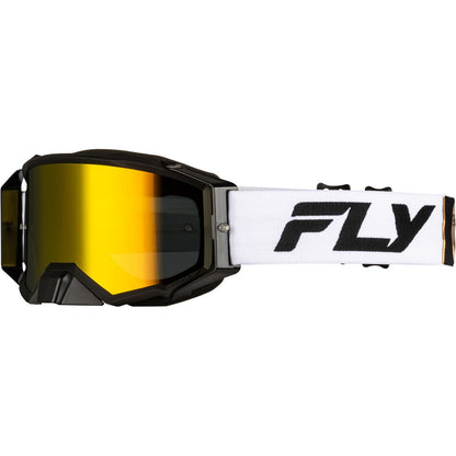 Fly Racing Zone Pro Goggles - White/Black/Gold with Gold Mirror/Smoke Lens 37-5189_1495215