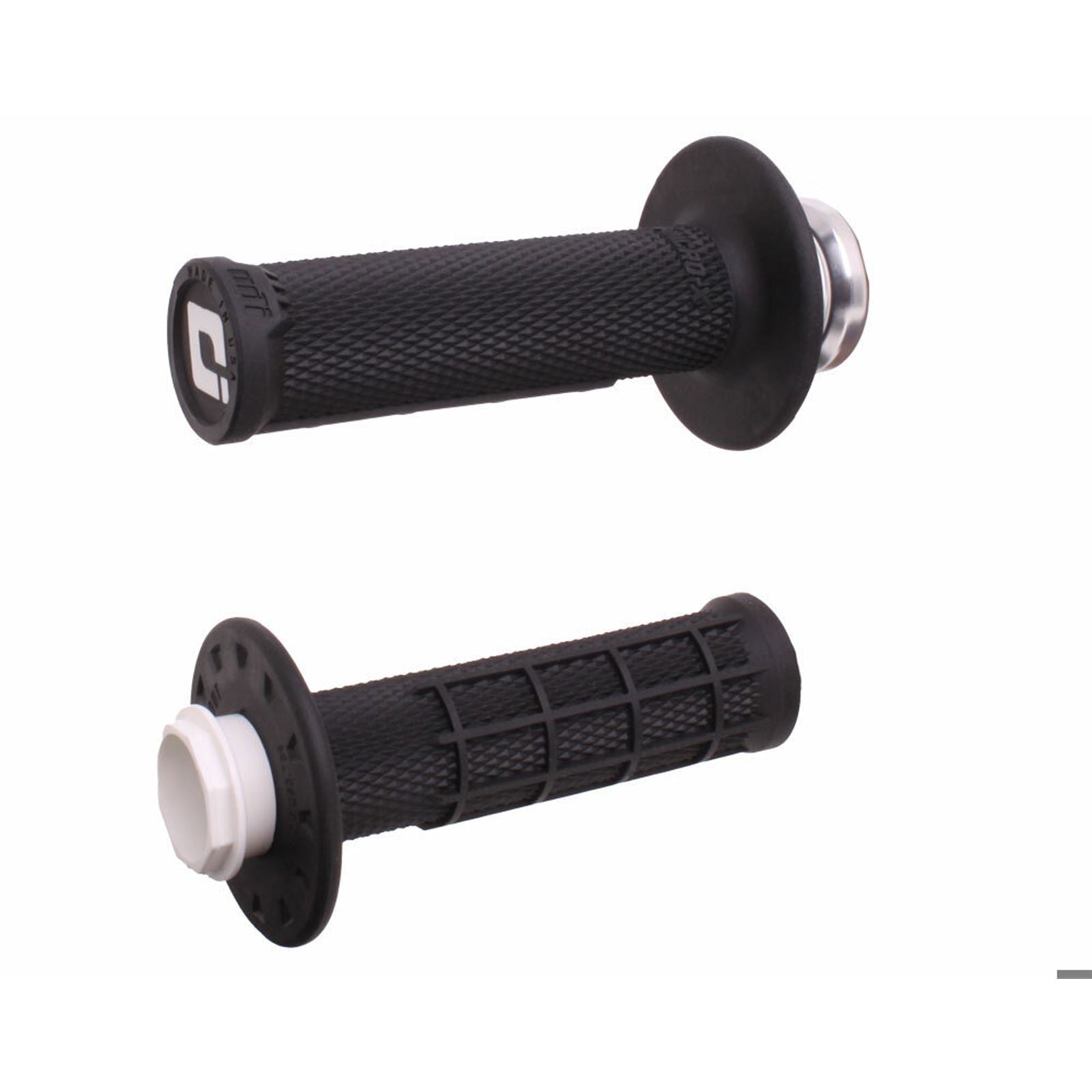 ODI Micro-X Half-Waffle v2 Lock-On Grips - Black/Silver [MPN: H36MXB]_1707772