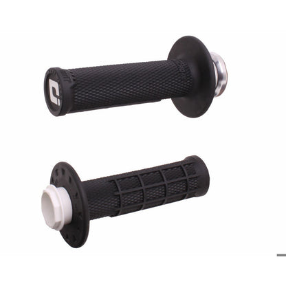 ODI Micro-X Half-Waffle v2 Lock-On Grips - Black/Silver [MPN: H36MXB]_1707772