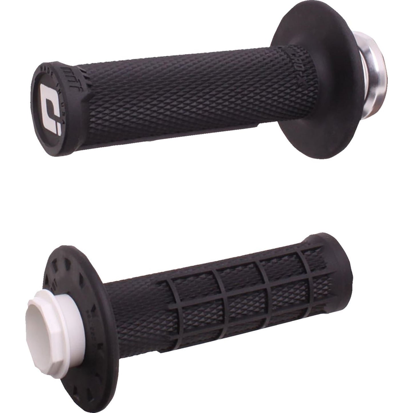 ODI Micro-X Half-Waffle v2 Lock-On Grips - Black/Silver [MPN: H36MXB]_1707545