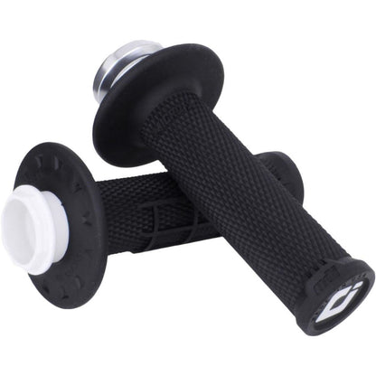ODI Micro-X Half-Waffle v2 Lock-On Grips - Black/Silver [MPN: H36MXB]_1710279