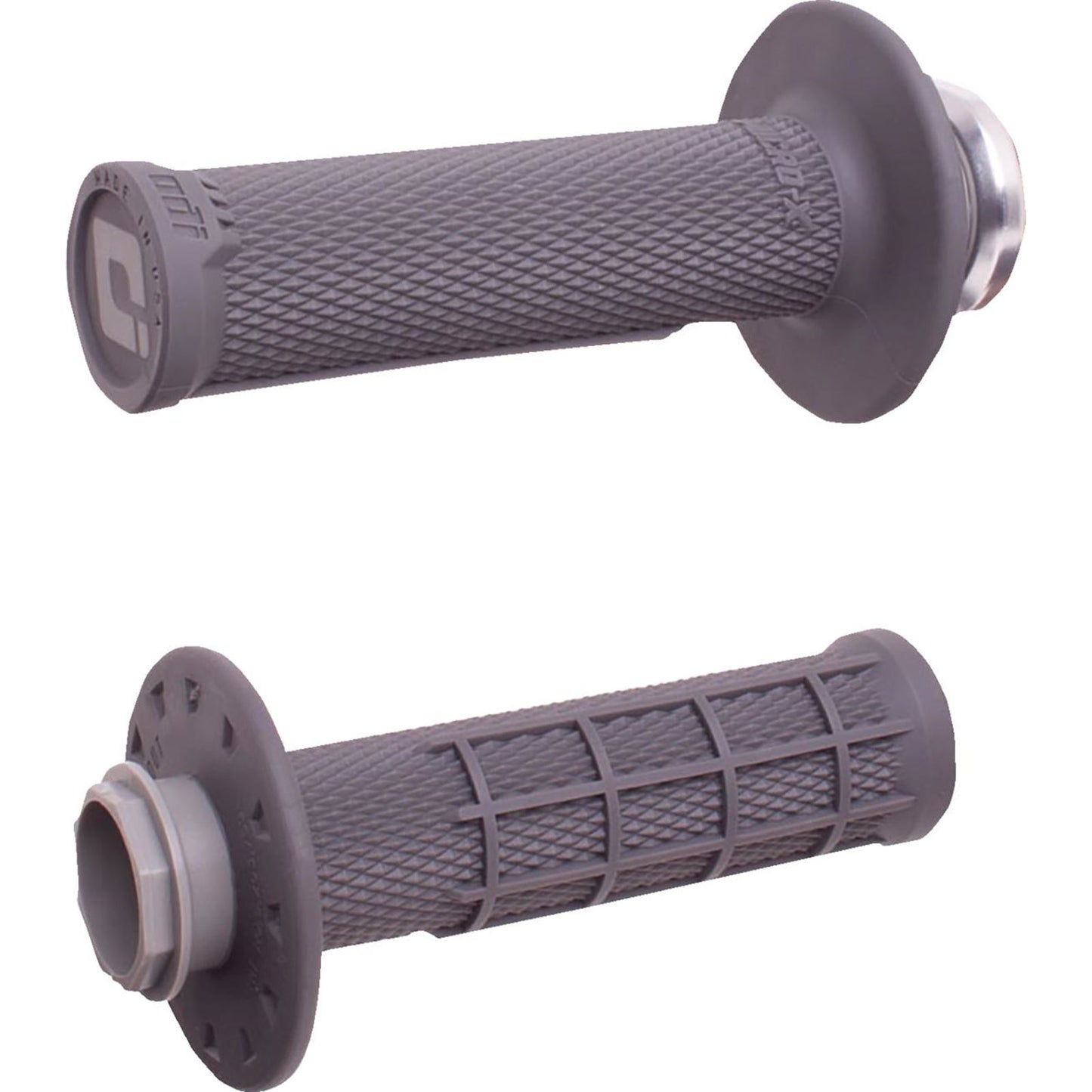 ODI Micro-X Half-Waffle v2 Lock-On Grips - Graphite/Silver [MPN: H36MXH]_1707602