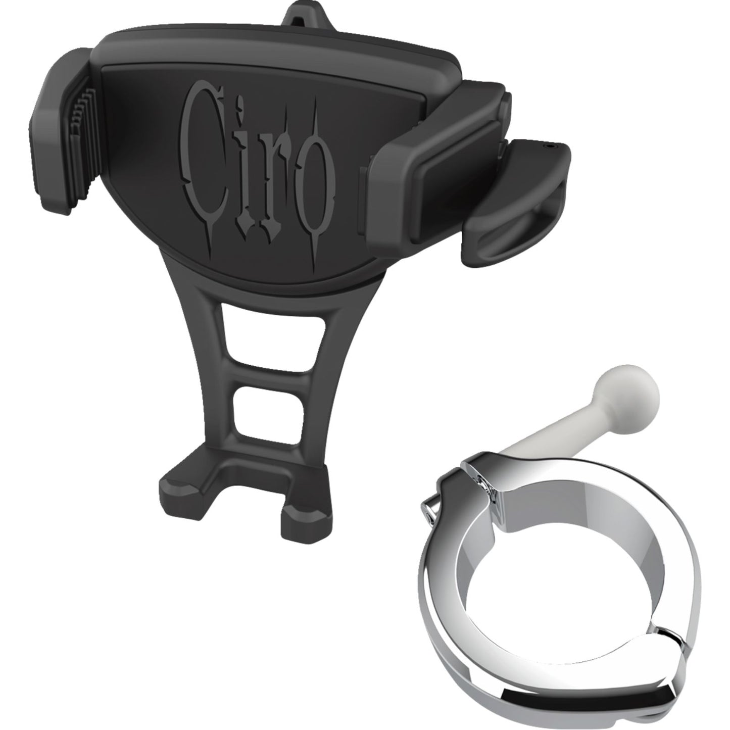 Ciro Phone Holder - Constrictor - Black - Chrome 1-1/2" Handlebar Mount [MPN: 50356]_1494087