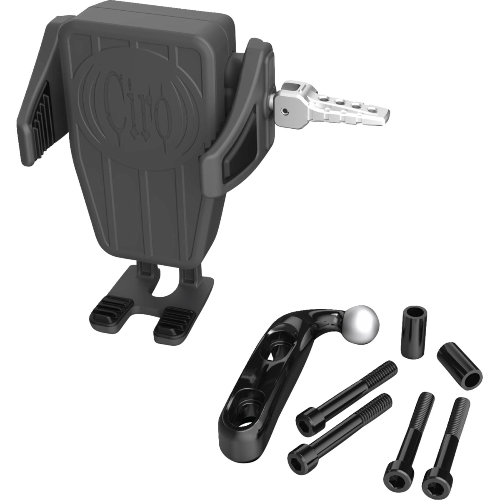 Ciro Phone Holder - Cybercharger® - Gen 2 - Black - Chrome Offset Perch Mount [MPN: 55310]_1494090