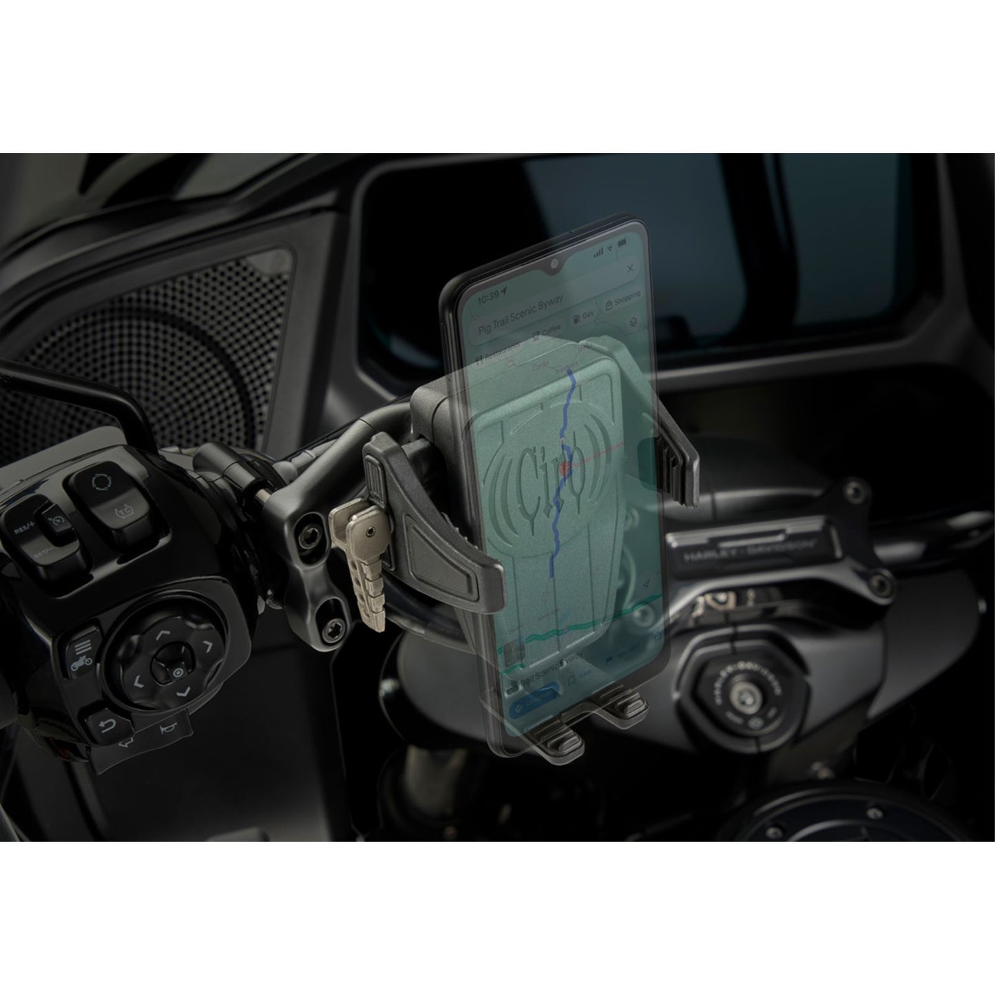Ciro Phone Holder - Cybercharger® - Gen 2 - Black - Black Offset Perch Mount [MPN: 55311]_1494091