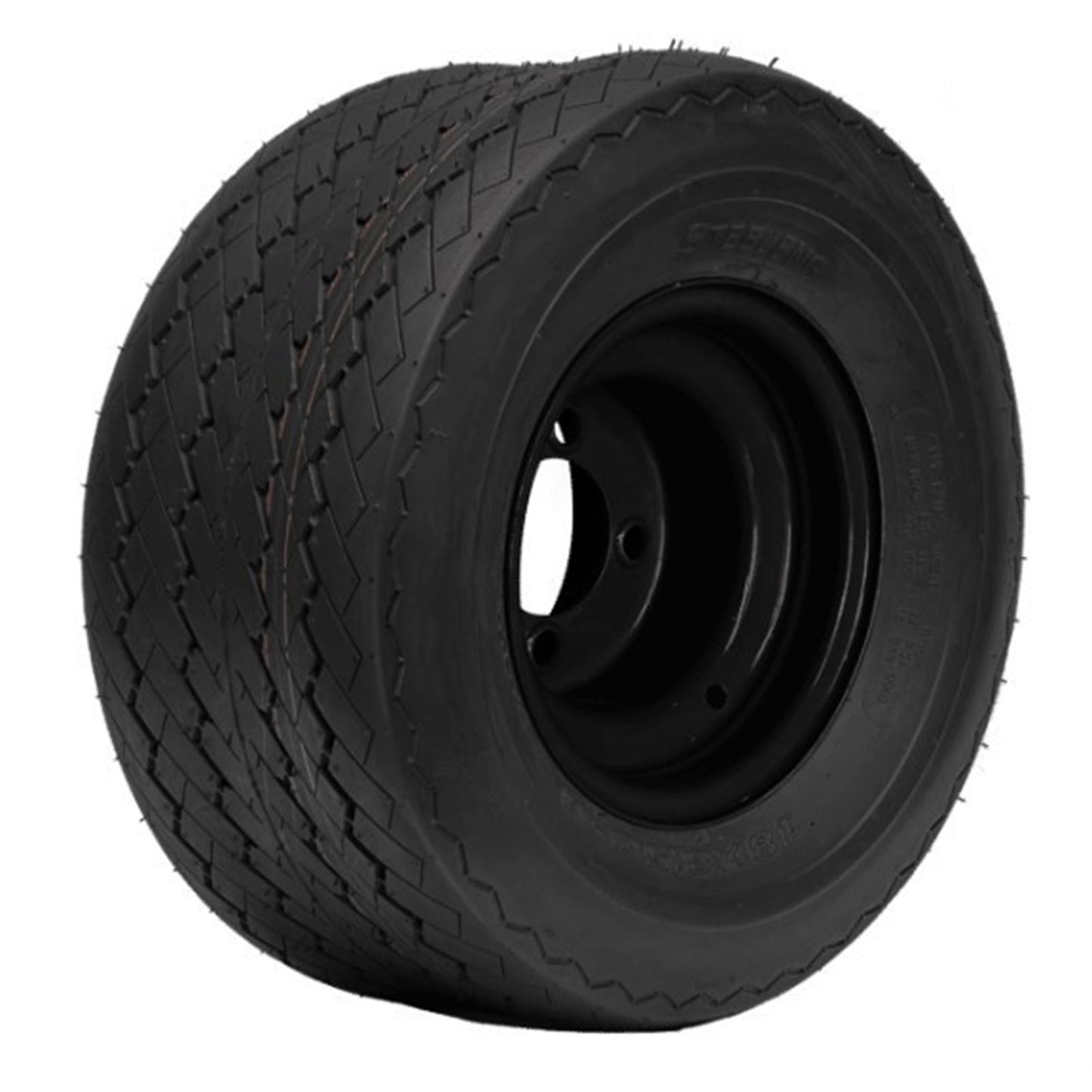 Birdie Pro 8" Black Steel Wheel -18"x8.5"-8" Sawtooth Pattern Tire WT0801_1537901