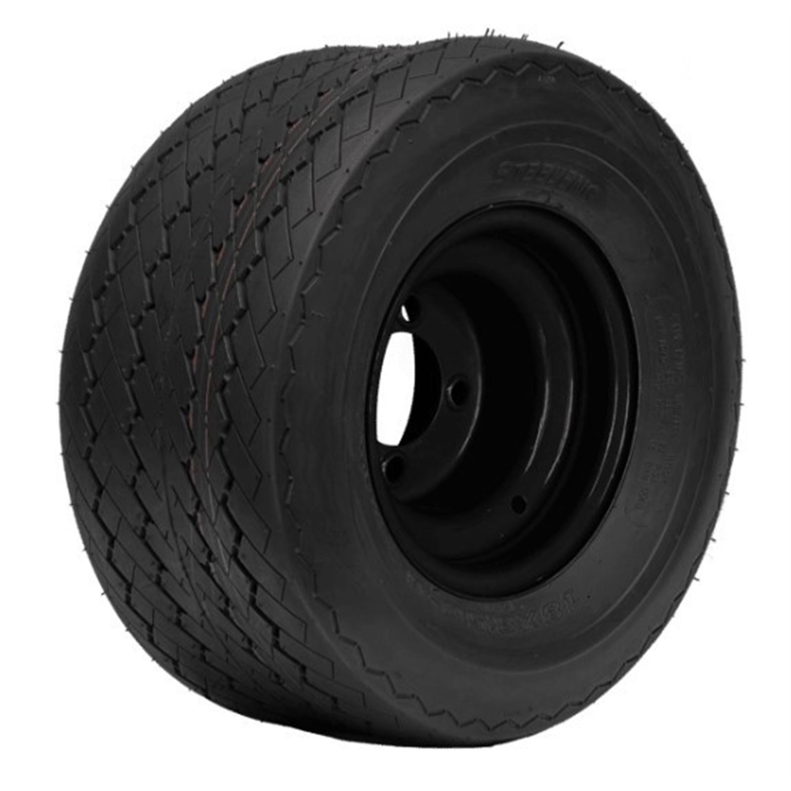 Birdie Pro 8" Black Steel Wheel -18"x8.5"-8" Sawtooth Pattern Tire WT0801_1537901