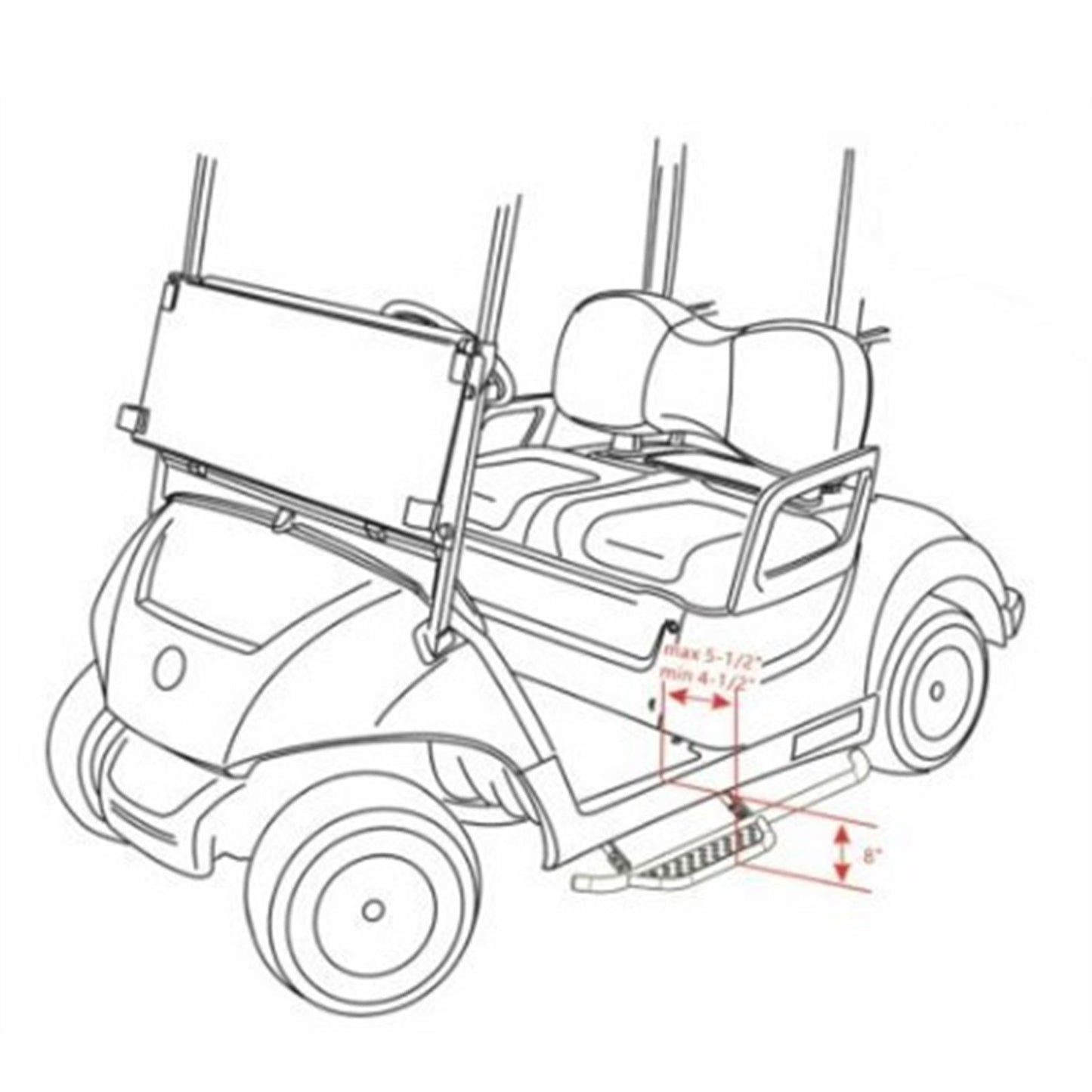 Birdie Pro Nerf Bars (Running Boards) for Yamaha G29 Drive - Set of 2 NBYM01_1545503