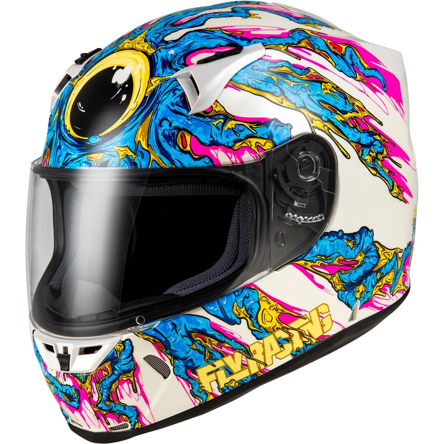 Fly Racing Revolt Space Creep Helmet - Light Blue/White/Pink_1519632