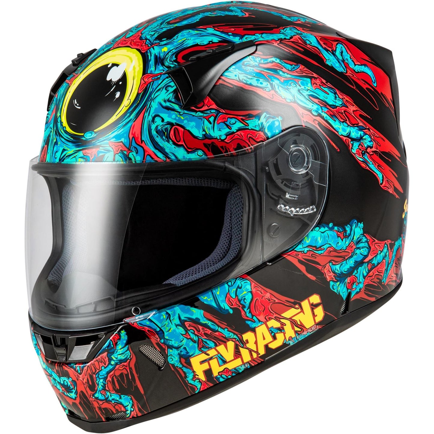 Fly Racing Revolt Space Creep Helmet - Light Blue/Black/Red_1519616