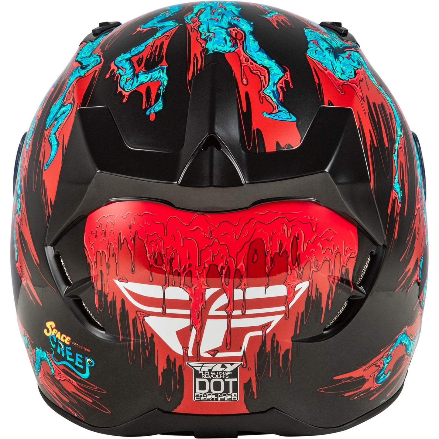 Fly Racing Revolt Space Creep Helmet - Light Blue/Black/Red_1519617