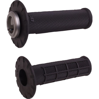 ODI Universal Lock-On Half Waffle Grips - Black/Black [MPN: H21UHWB]_1707600