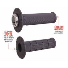 ODI Universal Lock-On Half Waffle Grips - Graphite/Silver [MPN: H21UHWH]_1707788