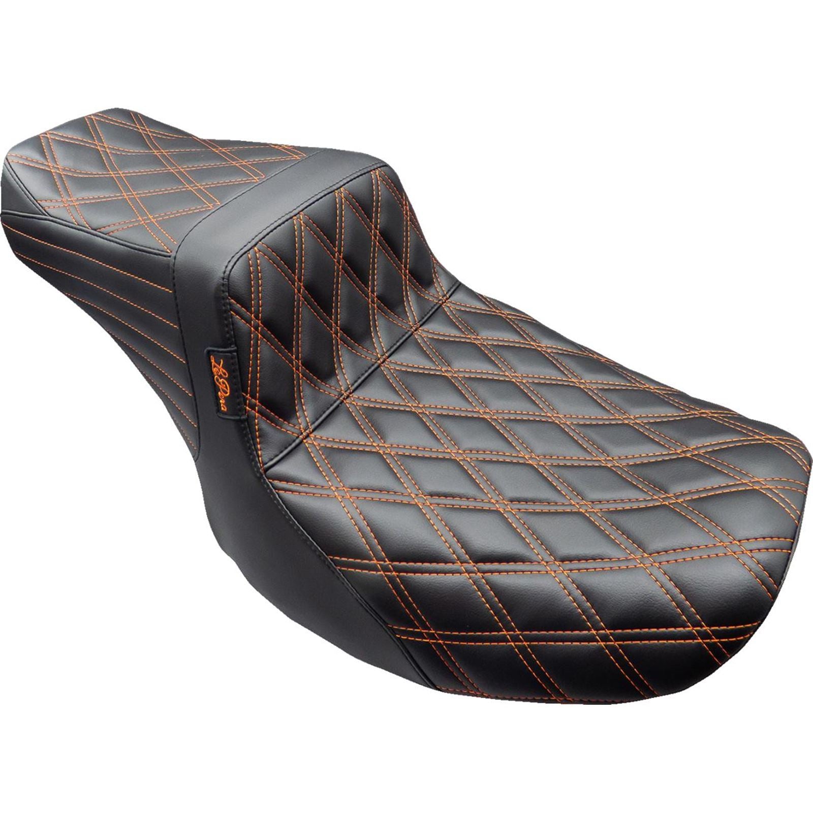 Le Pera Tailwhip Seat - Orange Double Diamond Stitch for FLH/FLT -'23-'24 [MPN: LV-587DD-OB4]_1499278
