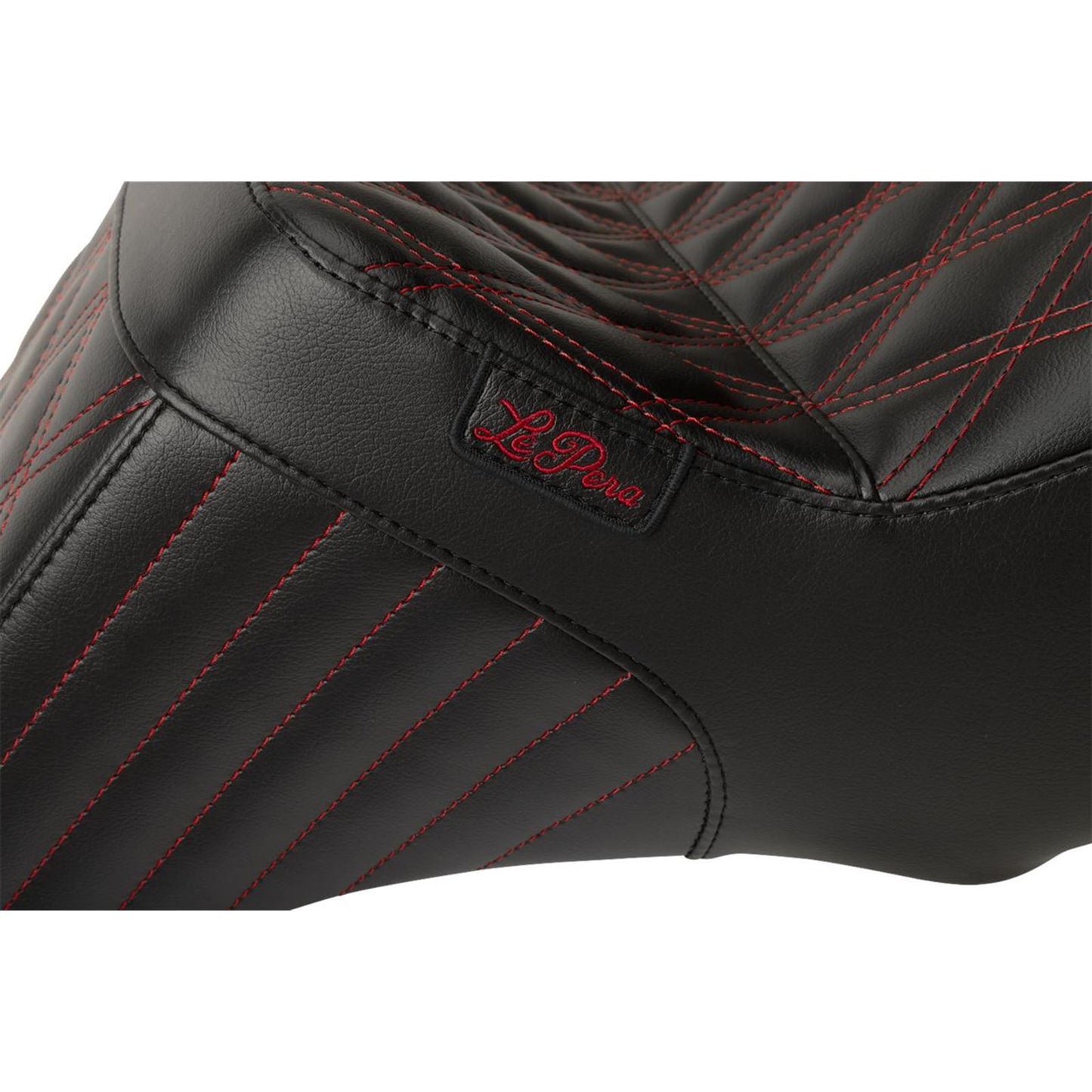 Le Pera Tailwhip Seat - Red Double Diamond Stitch - FLH/FLT '23-'24 [MPN: LV-587DD-R01]_1882959