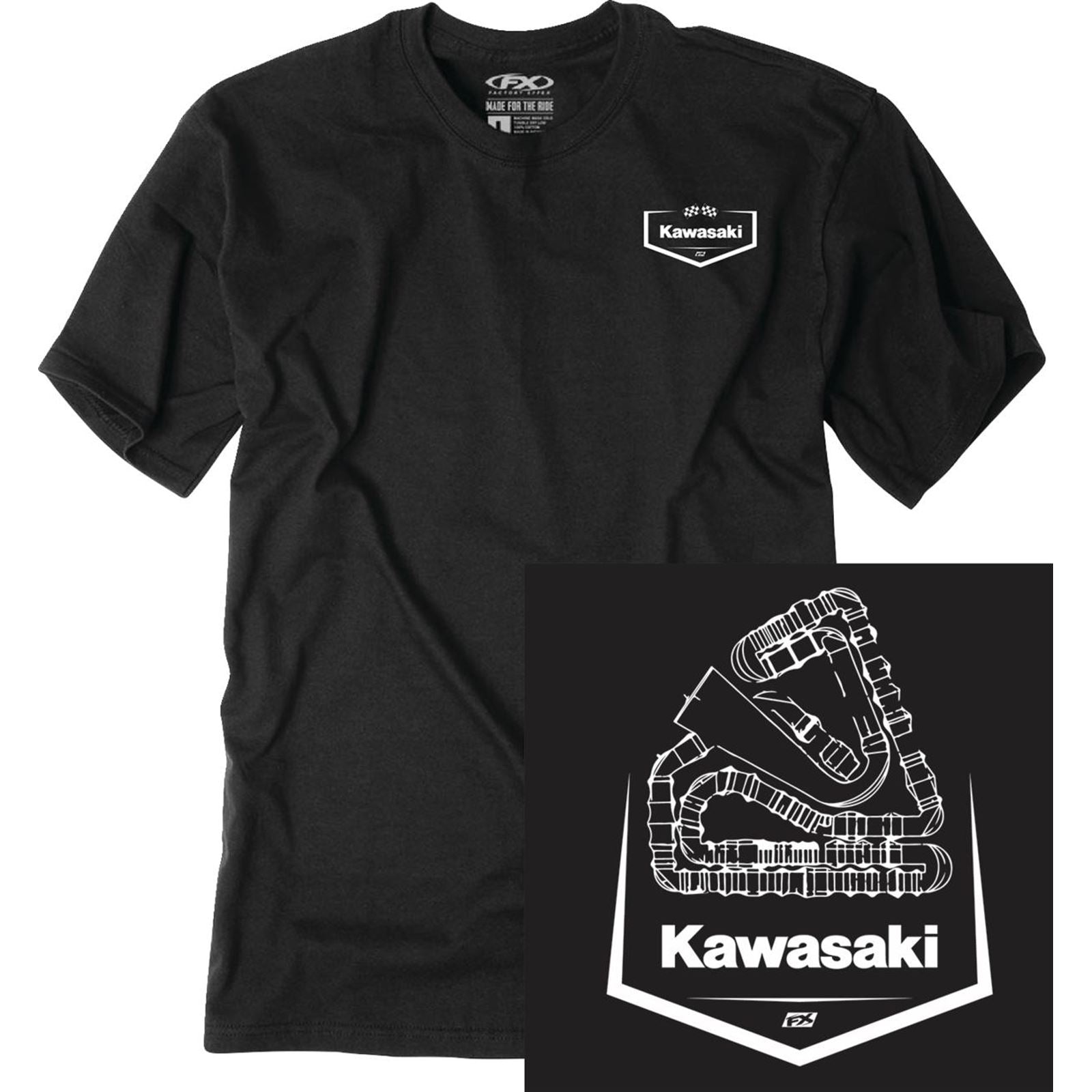 Factory Effex Kawasaki Track T-Shirt - Black_1519695