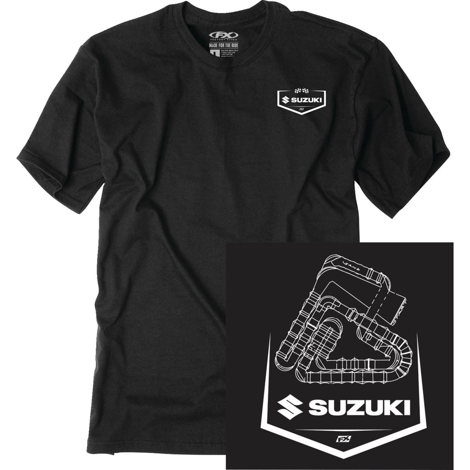 Factory Effex Suzuki Track T-Shirt - Black_1519706
