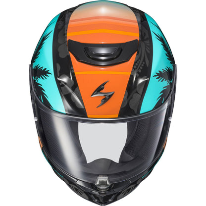 ScorpionEXO EXO-R330 Full-Face Helmet Tubbs - Light Blue/Orange_1512419