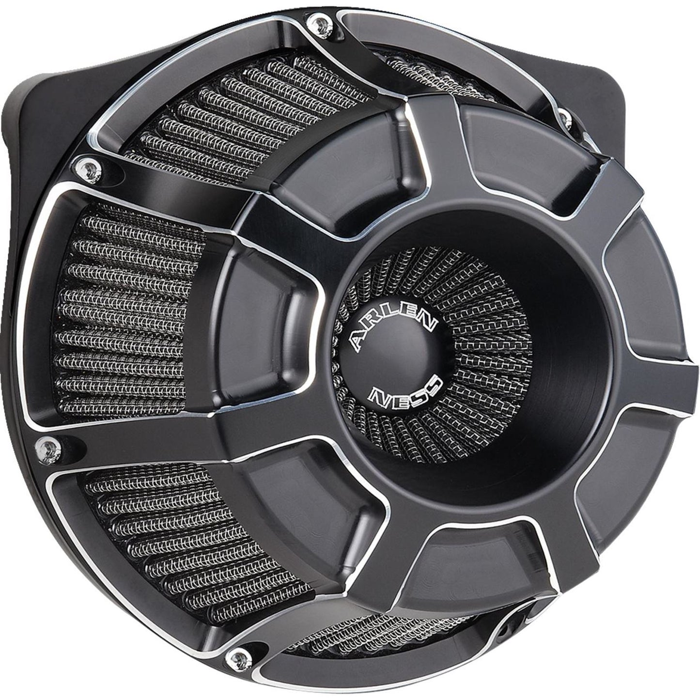 Arlen Ness Inverted Series Air Cleaner Kit - Beveled - Black 600-225_1512668