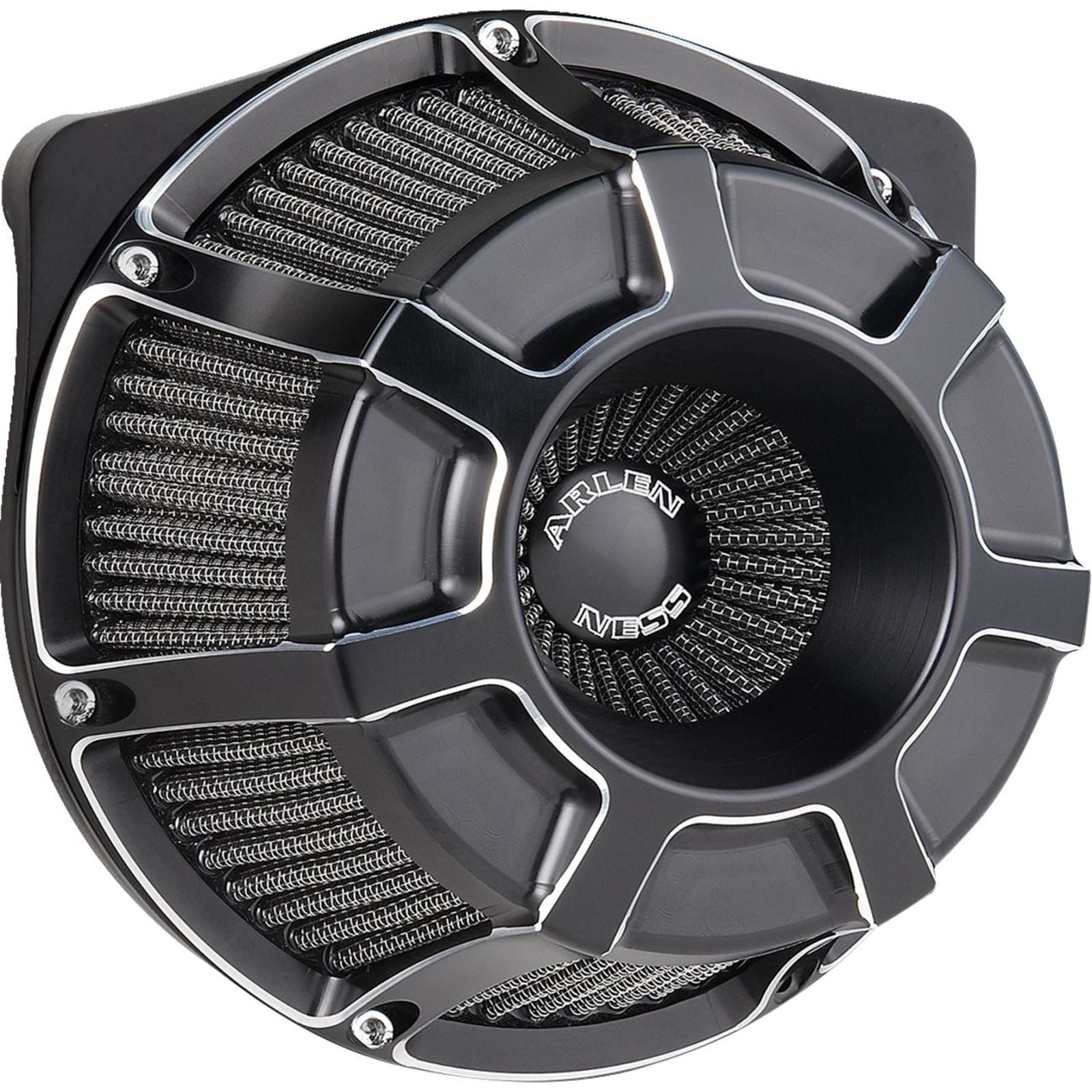 Arlen Ness Inverted Series Air Cleaner Kit - Beveled - Black 600-225_1512668