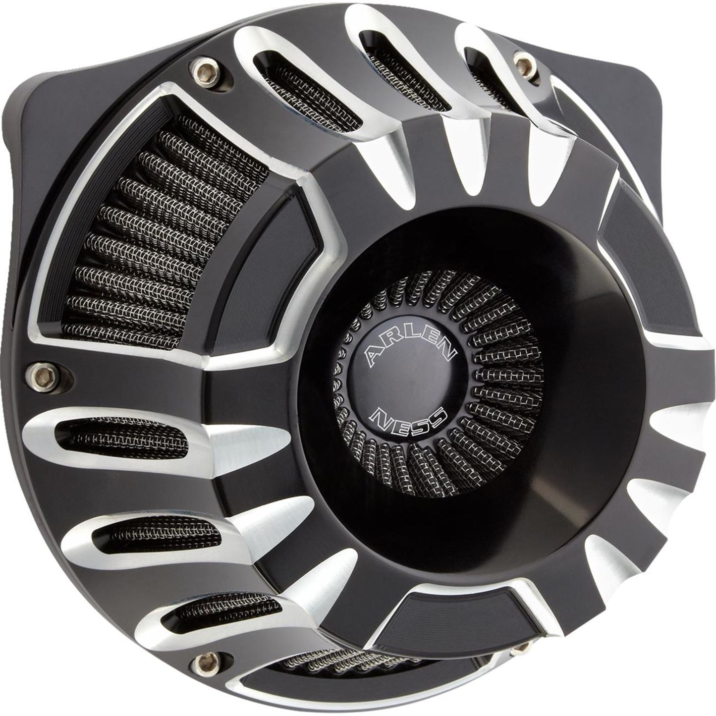 Arlen Ness Inverted Series Air Cleaner Kit - Deep Cut - Black 600-227_1512666