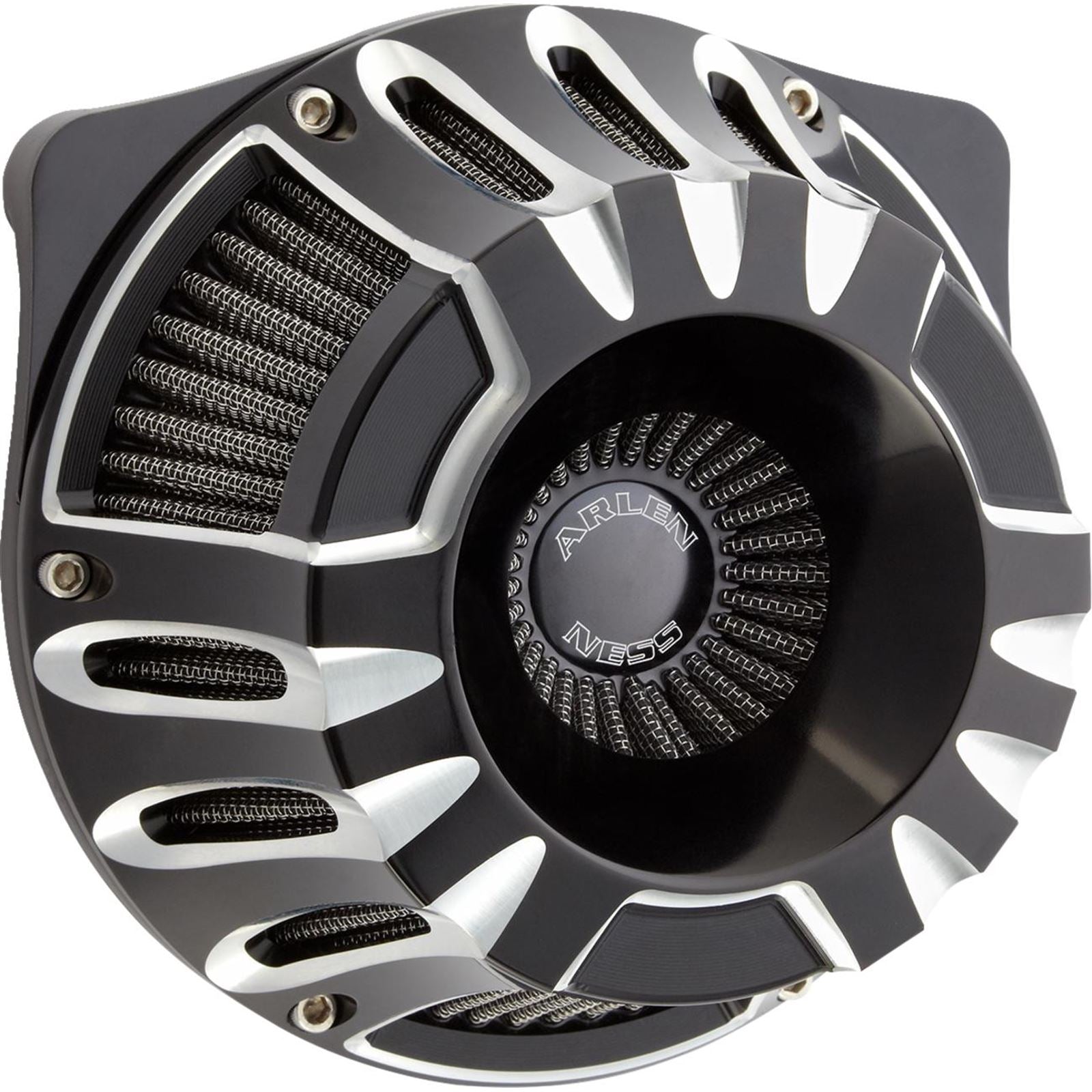 Arlen Ness Inverted Series Air Cleaner Kit - Deep Cut - Black 600-227_1512666