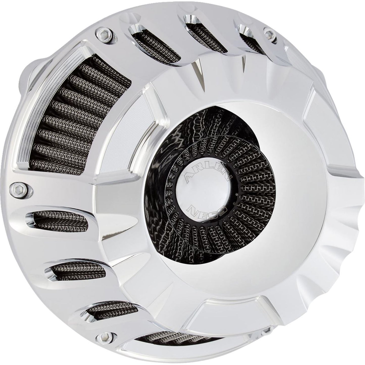Arlen Ness Inverted Series Air Cleaner Kit - Deep Cut - Chrome 600-228_1512665