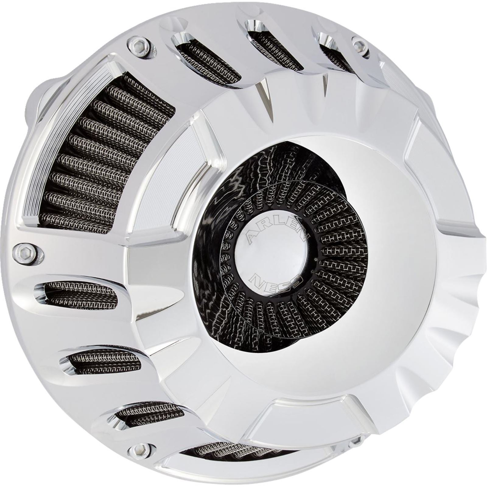 Arlen Ness Inverted Series Air Cleaner Kit - Deep Cut - Chrome 600-228_1512665
