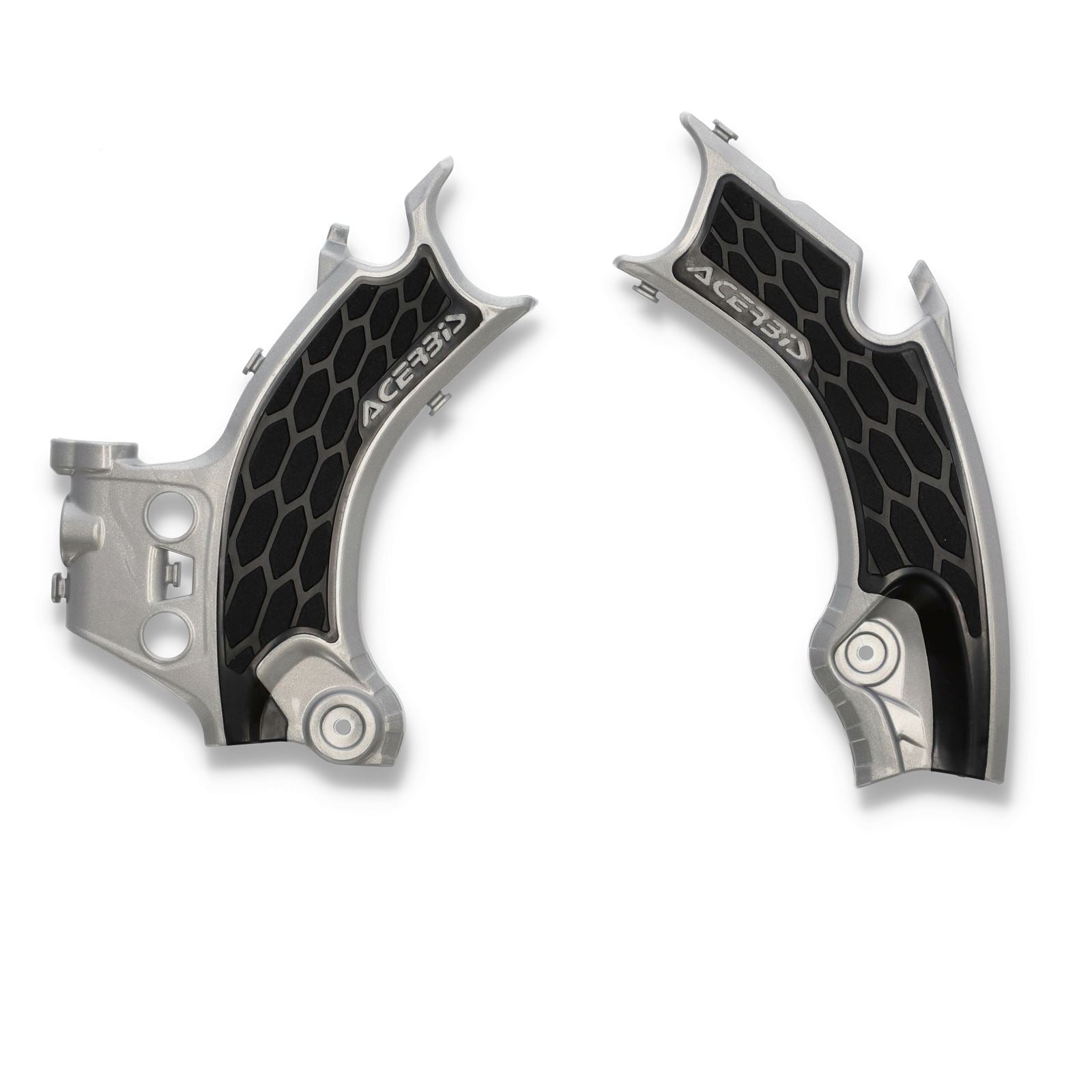 Acerbis X-Grip Frame Guards - Black/Silver for CRF450R [MPN: 2986181015]_1544699