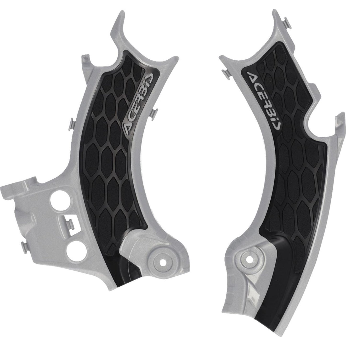 Acerbis X-Grip Frame Guards - Black/Silver for CRF450R [MPN: 2986181015]_1544698