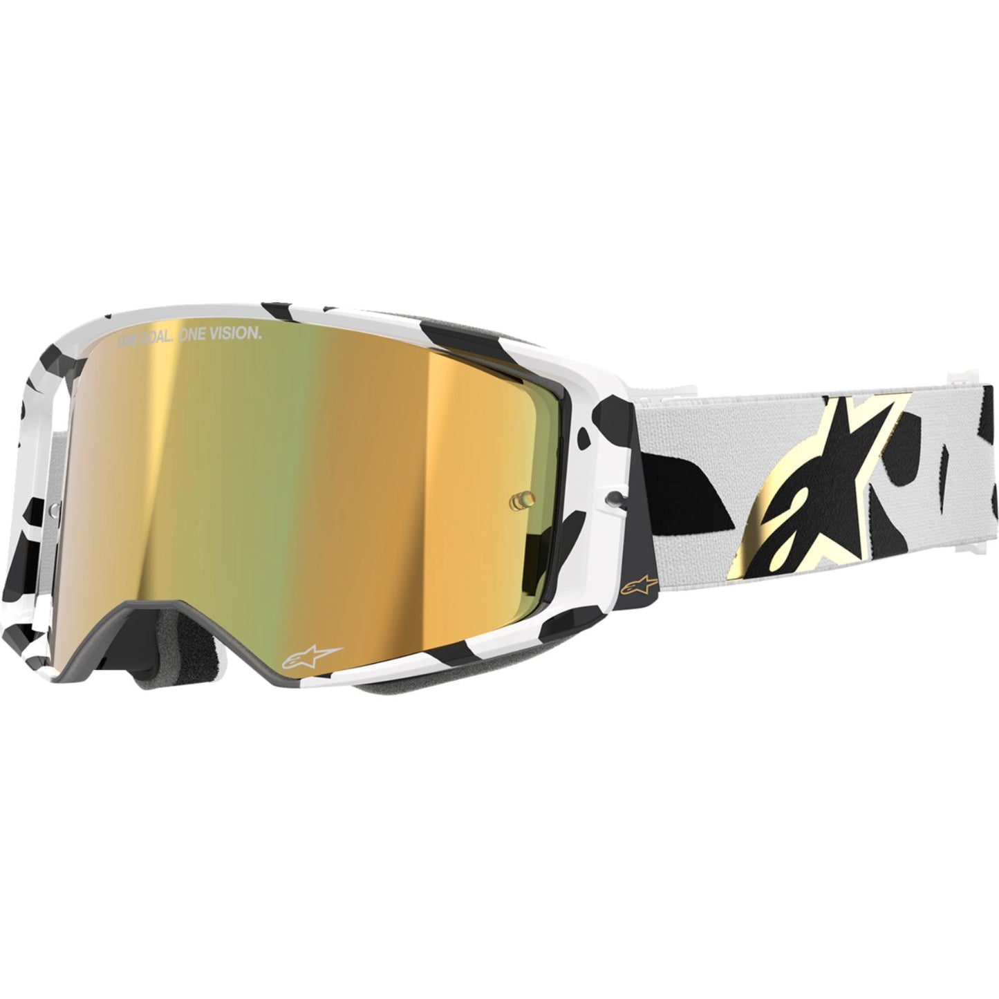 Alpinestars Supertech Goggles - Corp - White/Gold - ABS Vision - Gold Mirror [MPN: 5100325-2044]_1500710