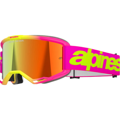 Alpinestars Vision 5 Goggles - Wordmark - Pink/Yellow Fluo - Red Mirror [MPN: 5102425-3085]_1500758