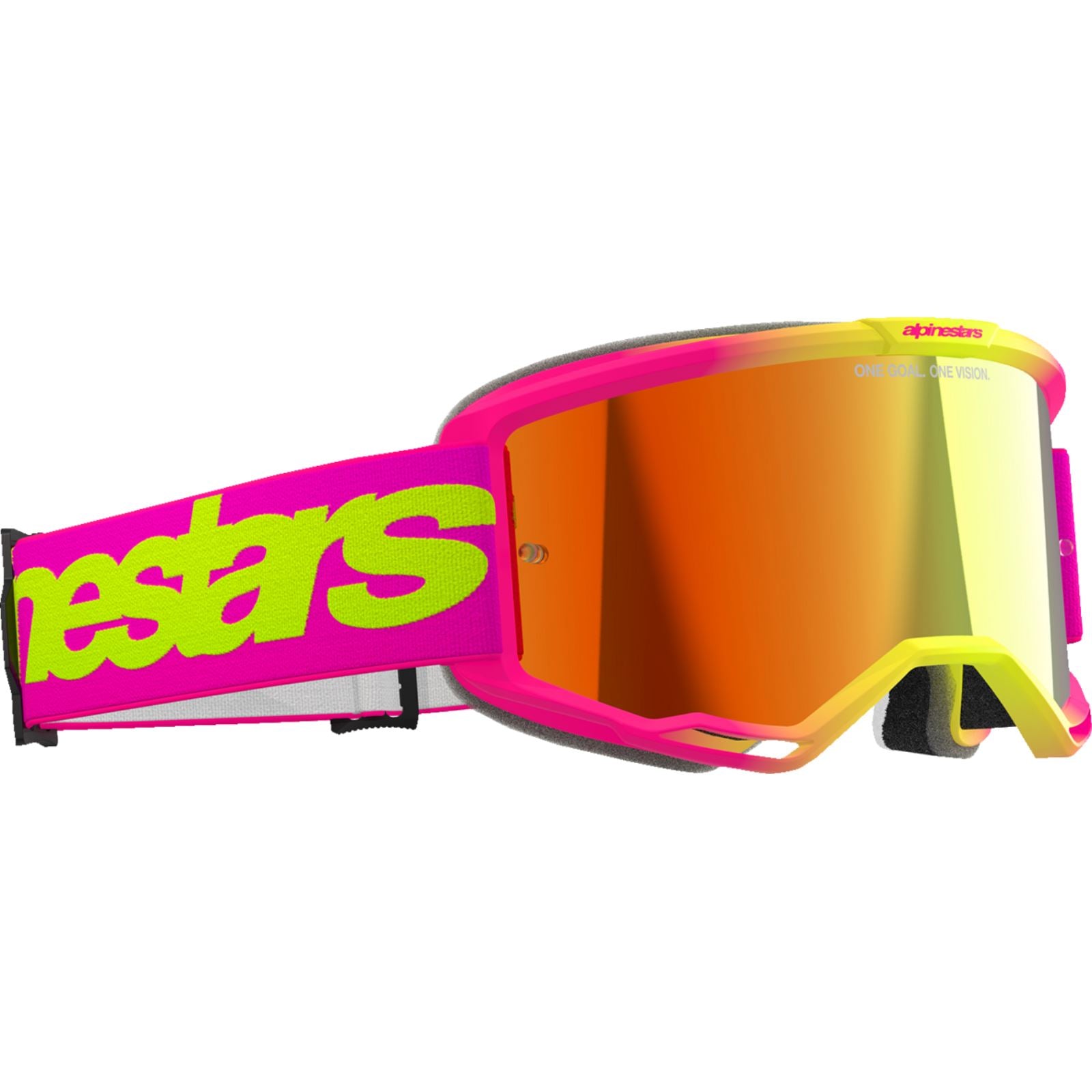 Alpinestars Vision 5 Goggles - Wordmark - Pink/Yellow Fluo - Red Mirror [MPN: 5102425-3085]_1500760