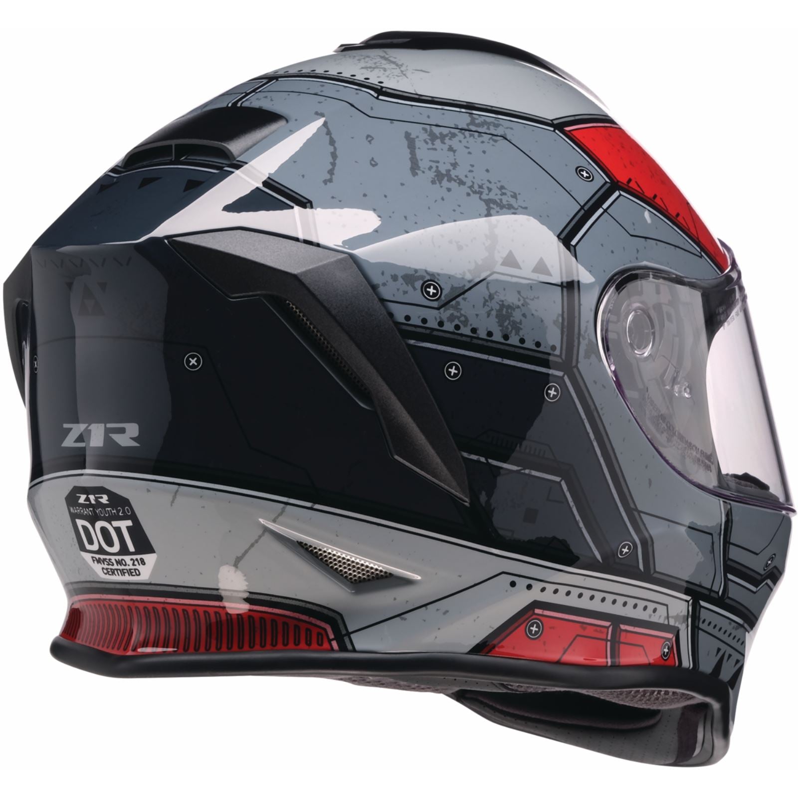 Z1R Youth Warrant Helmet - Sentinel - Red_1502395
